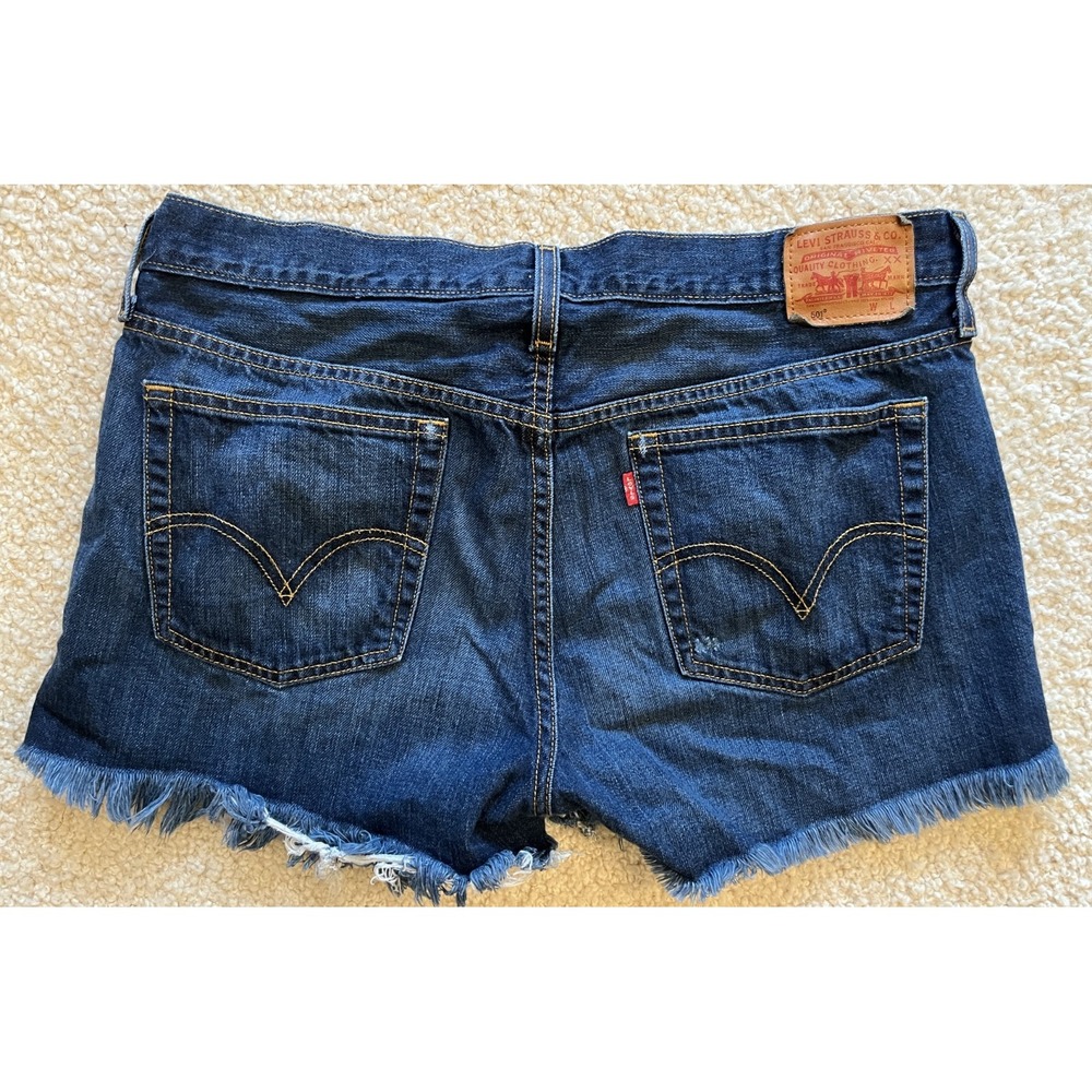 Levi's 501 Blue Daisy Duke Cut-Off 100% Cotton Denim Jean Shorts Women 30